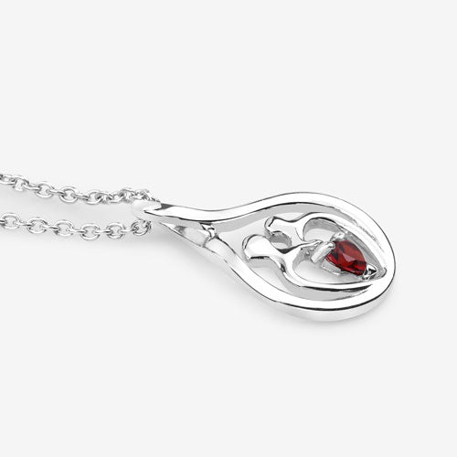 0.14 Carat Genuine Garnet .925 Sterling Silver Pendant on sale at MyriadMart