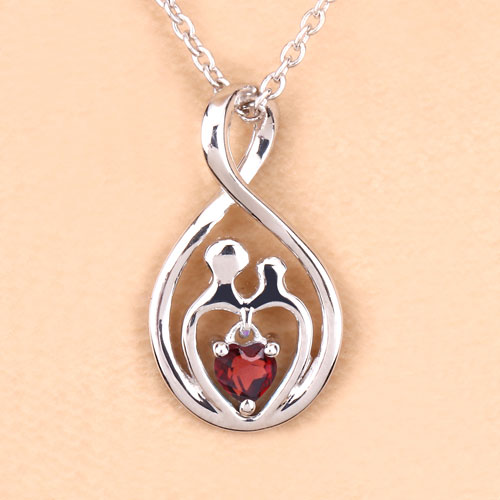 0.14 Carat Genuine Garnet .925 Sterling Silver Pendant on sale at MyriadMart