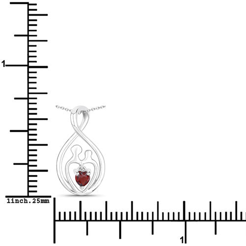 0.14 Carat Genuine Garnet .925 Sterling Silver Pendant on sale at MyriadMart