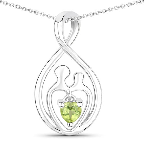 0.15 Carat Genuine Peridot .925 Sterling Silver Pendant on sale at MyriadMart