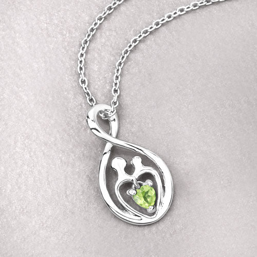 0.15 Carat Genuine Peridot .925 Sterling Silver Pendant on sale at MyriadMart