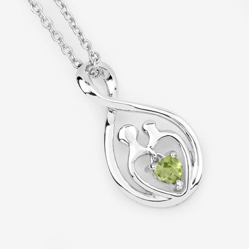 0.15 Carat Genuine Peridot .925 Sterling Silver Pendant on sale at MyriadMart