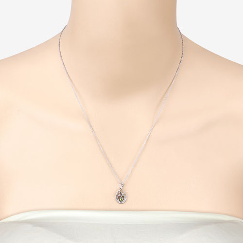0.15 Carat Genuine Peridot .925 Sterling Silver Pendant on sale at MyriadMart