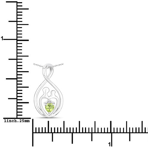 0.15 Carat Genuine Peridot .925 Sterling Silver Pendant on sale at MyriadMart