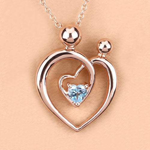 0.28 Carat Genuine Swiss Blue Topaz .925 Sterling Silver Pendant on sale at MyriadMart