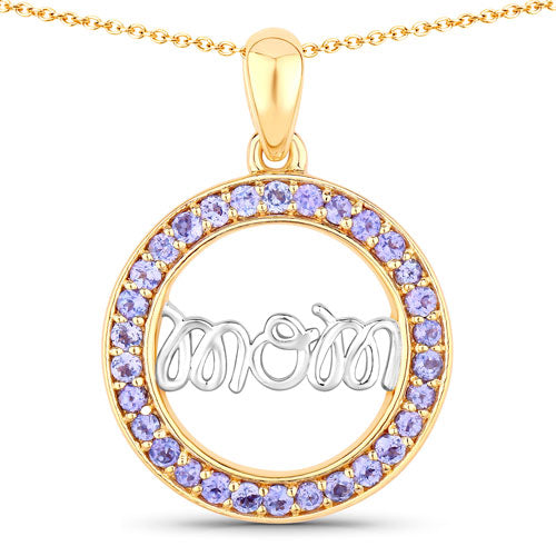 0.64 Carat Genuine Tanzanite .925 Sterling Silver Pendant on sale at MyriadMart