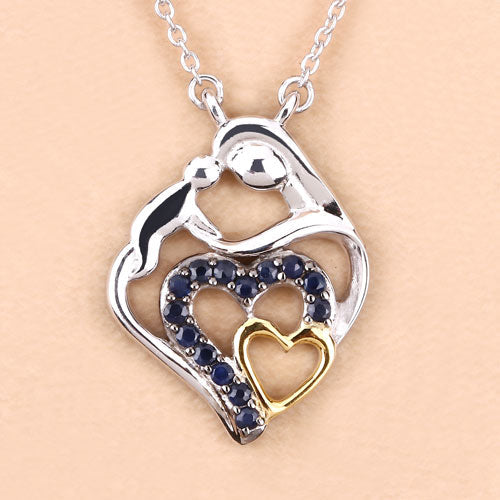 0.28 Carat Genuine Blue Sapphire .925 Sterling Silver Pendant on sale at MyriadMart