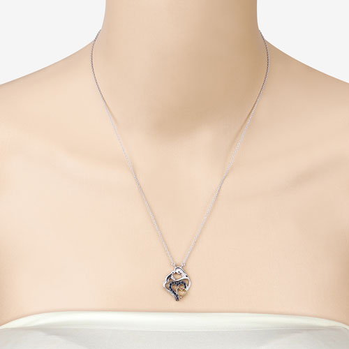 0.28 Carat Genuine Blue Sapphire .925 Sterling Silver Pendant on sale at MyriadMart