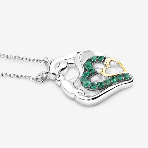 0.24 Carat Genuine Emerald .925 Sterling Silver Pendant on sale at MyriadMart