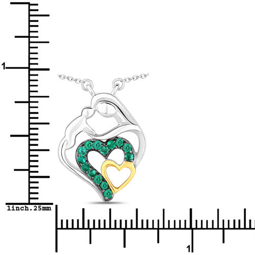 0.24 Carat Genuine Emerald .925 Sterling Silver Pendant on sale at MyriadMart
