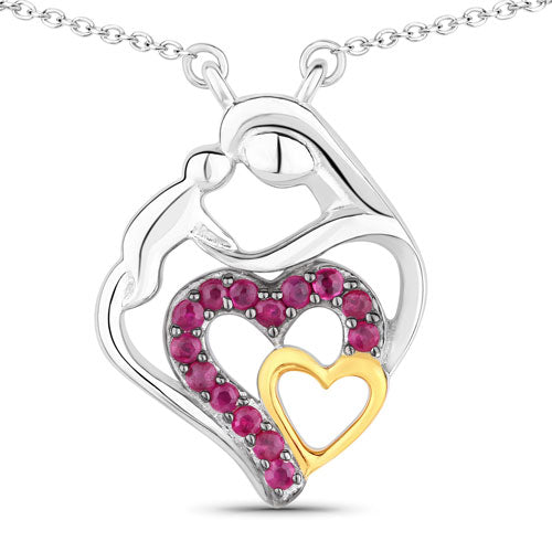 0.28 Carat Genuine Ruby .925 Sterling Silver Pendant on sale at MyriadMart