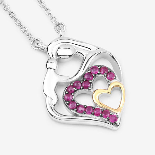 0.28 Carat Genuine Ruby .925 Sterling Silver Pendant on sale at MyriadMart