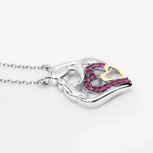 0.28 Carat Genuine Ruby .925 Sterling Silver Pendant on sale at MyriadMart