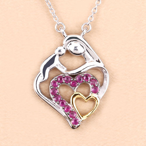0.28 Carat Genuine Ruby .925 Sterling Silver Pendant on sale at MyriadMart