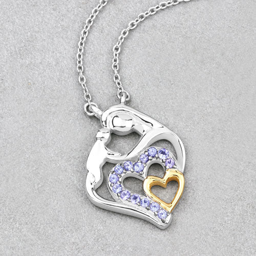 0.28 Carat Genuine Tanzanite .925 Sterling Silver Pendant on sale at MyriadMart