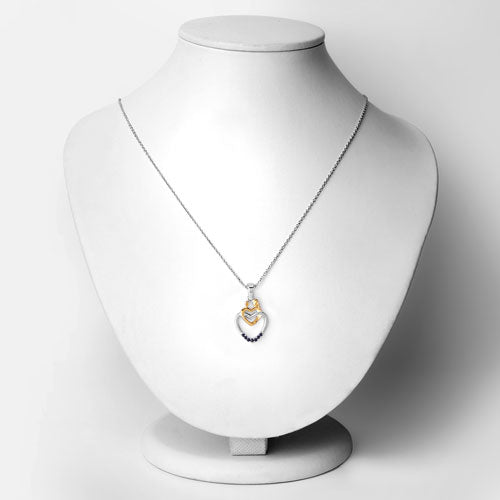 0.14 Carat Genuine Blue Sapphire .925 Sterling Silver Pendant on sale at MyriadMart