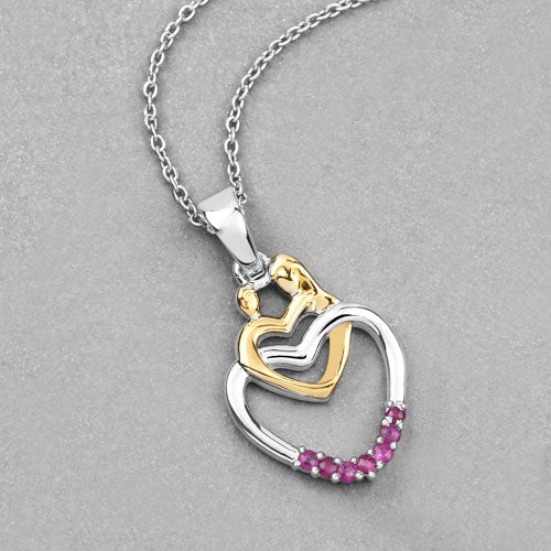 0.14 Carat Genuine Ruby .925 Sterling Silver Pendant on sale at MyriadMart