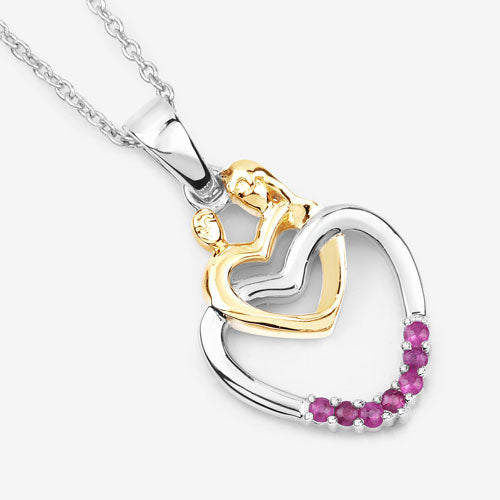 0.14 Carat Genuine Ruby .925 Sterling Silver Pendant on sale at MyriadMart