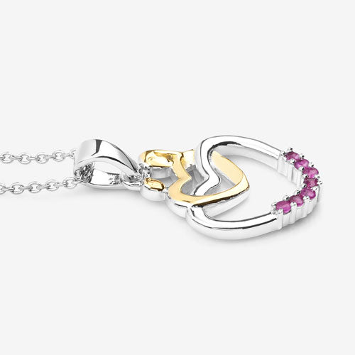 0.14 Carat Genuine Ruby .925 Sterling Silver Pendant on sale at MyriadMart