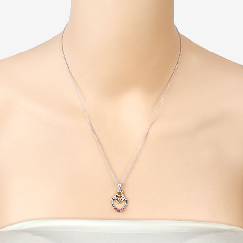 0.14 Carat Genuine Ruby .925 Sterling Silver Pendant on sale at MyriadMart
