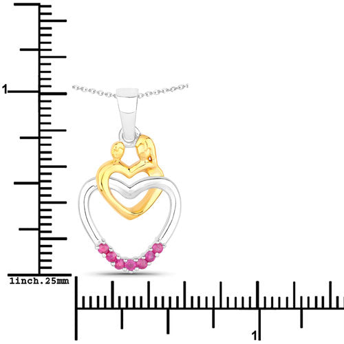 0.14 Carat Genuine Ruby .925 Sterling Silver Pendant on sale at MyriadMart