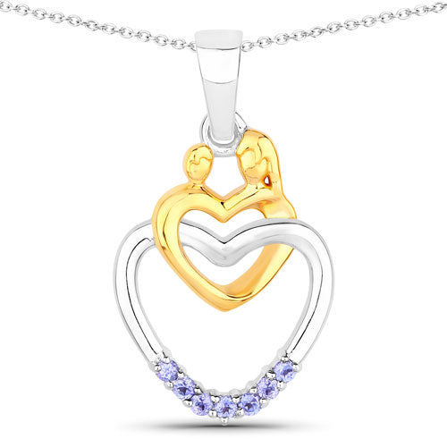 0.14 Carat Genuine Tanzanite .925 Sterling Silver Pendant on sale at MyriadMart