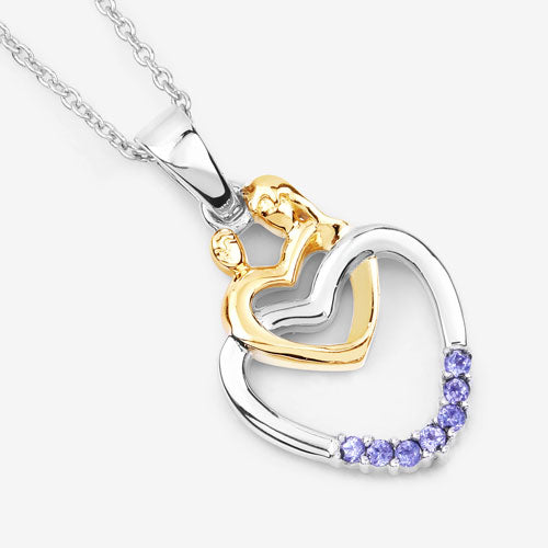 0.14 Carat Genuine Tanzanite .925 Sterling Silver Pendant on sale at MyriadMart