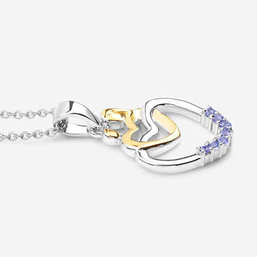 0.14 Carat Genuine Tanzanite .925 Sterling Silver Pendant on sale at MyriadMart