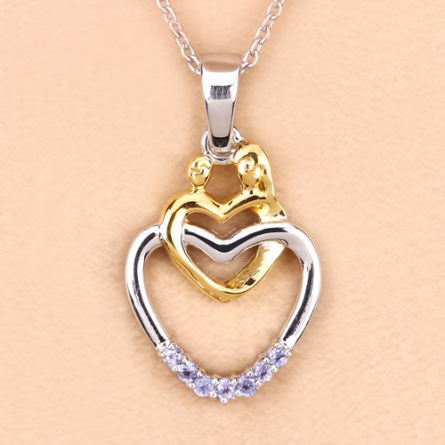 0.14 Carat Genuine Tanzanite .925 Sterling Silver Pendant on sale at MyriadMart