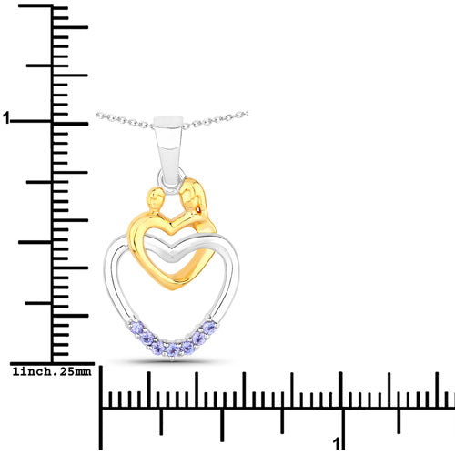 0.14 Carat Genuine Tanzanite .925 Sterling Silver Pendant on sale at MyriadMart