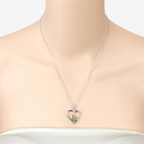 0.45 Carat Genuine Emerald .925 Sterling Silver Pendant on sale at MyriadMart