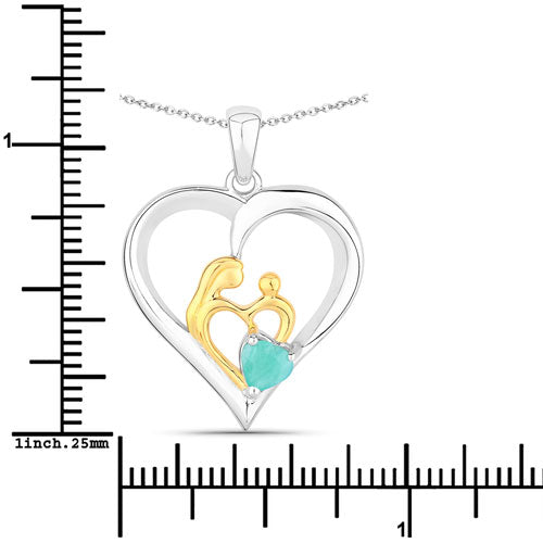0.45 Carat Genuine Emerald .925 Sterling Silver Pendant on sale at MyriadMart