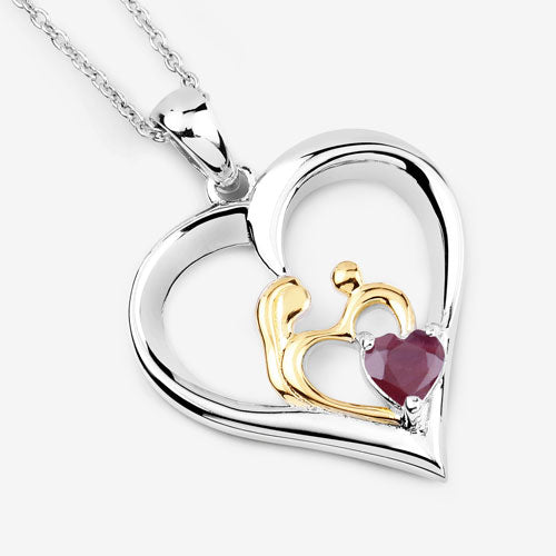 0.50 Carat Genuine Ruby .925 Sterling Silver Pendant on sale at MyriadMart