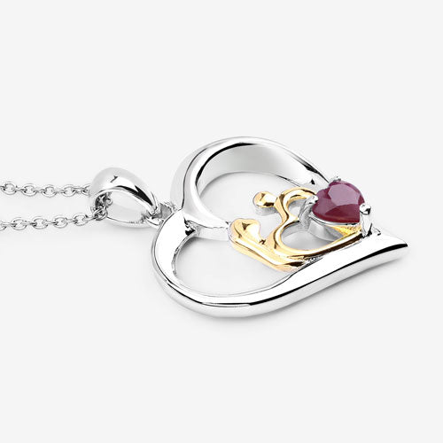 0.50 Carat Genuine Ruby .925 Sterling Silver Pendant on sale at MyriadMart
