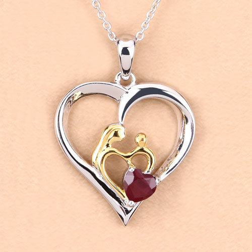 0.50 Carat Genuine Ruby .925 Sterling Silver Pendant on sale at MyriadMart