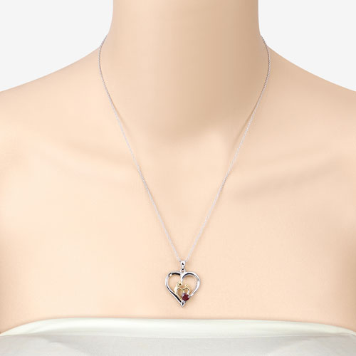 0.50 Carat Genuine Ruby .925 Sterling Silver Pendant on sale at MyriadMart