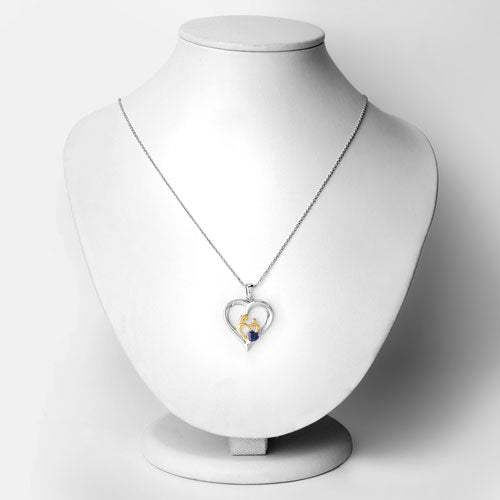 0.50 Carat Genuine Blue Sapphire .925 Sterling Silver Pendant on sale at MyriadMart