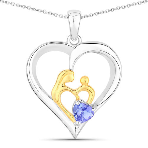 0.45 Carat Genuine Tanzanite .925 Sterling Silver Pendant on sale at MyriadMart