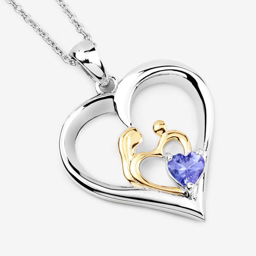 0.45 Carat Genuine Tanzanite .925 Sterling Silver Pendant on sale at MyriadMart
