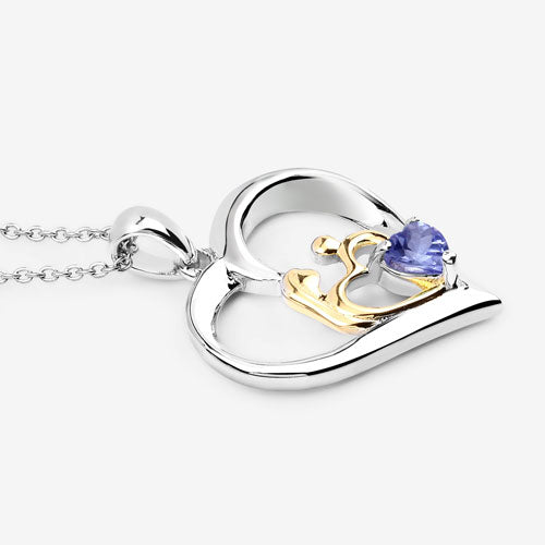 0.45 Carat Genuine Tanzanite .925 Sterling Silver Pendant on sale at MyriadMart