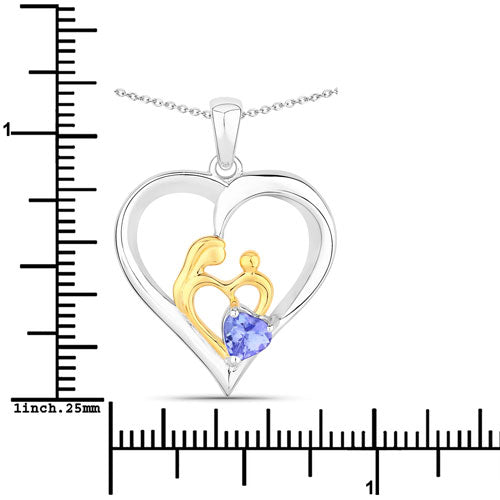 0.45 Carat Genuine Tanzanite .925 Sterling Silver Pendant on sale at MyriadMart