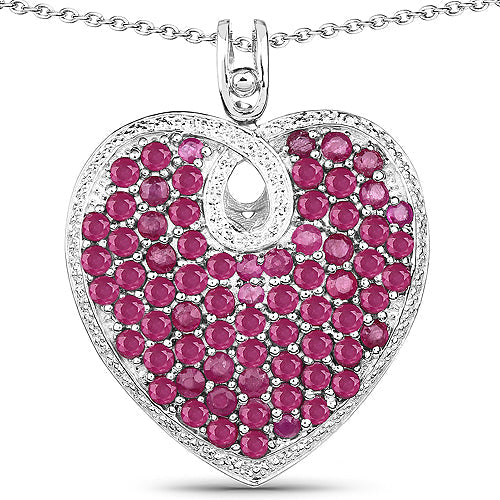 8.03 Carat Genuine Ruby .925 Sterling Silver Pendant on sale at MyriadMart