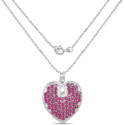 8.03 Carat Genuine Ruby .925 Sterling Silver Pendant on sale at MyriadMart