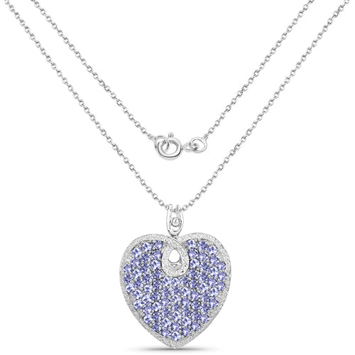 6.17 Carat Genuine Tanzanite .925 Sterling Silver Pendant on sale at MyriadMart