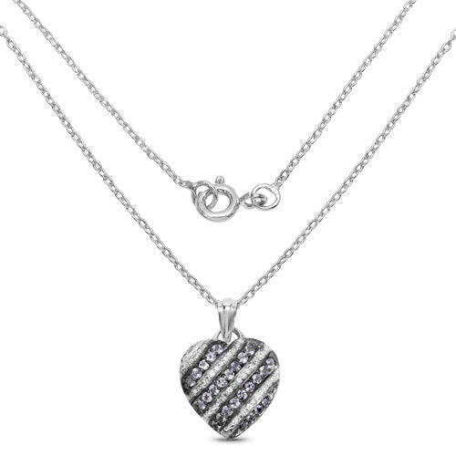 1.30 Carat Genuine Tanzanite and White Topaz .925 Sterling Silver Pendant on sale at MyriadMart