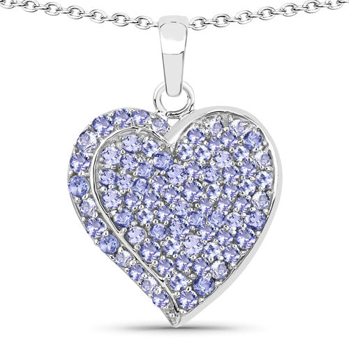 3.97 Carat Genuine Tanzanite .925 Sterling Silver Pendant on sale at MyriadMart
