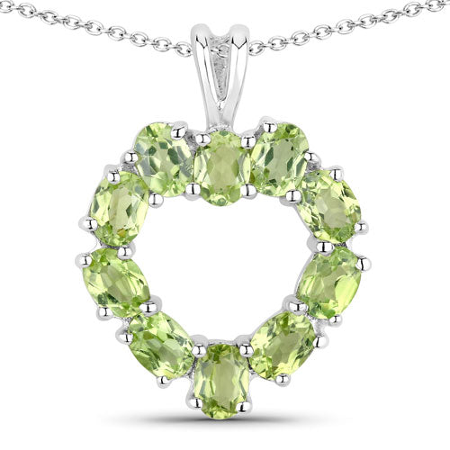 1.70 Carat Genuine Peridot .925 Sterling Silver Pendant on sale at MyriadMart