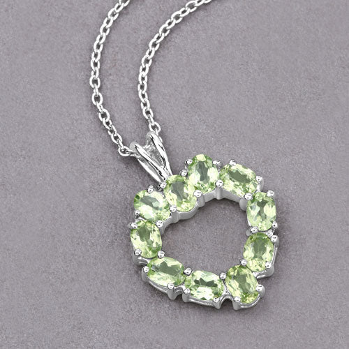 1.70 Carat Genuine Peridot .925 Sterling Silver Pendant on sale at MyriadMart