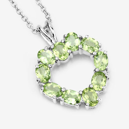 1.70 Carat Genuine Peridot .925 Sterling Silver Pendant on sale at MyriadMart
