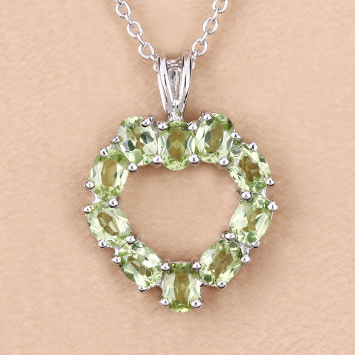 1.70 Carat Genuine Peridot .925 Sterling Silver Pendant on sale at MyriadMart